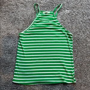 Heart & Hips Green and White Sleeveless Tank Top